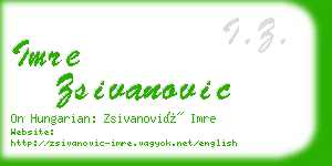 imre zsivanovic business card